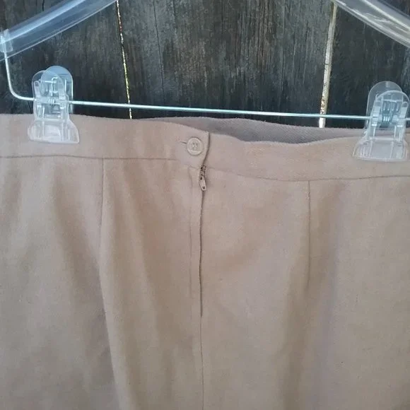 Vintage Wool Blend Tan/Camel Skirt Suit Light Academia Office